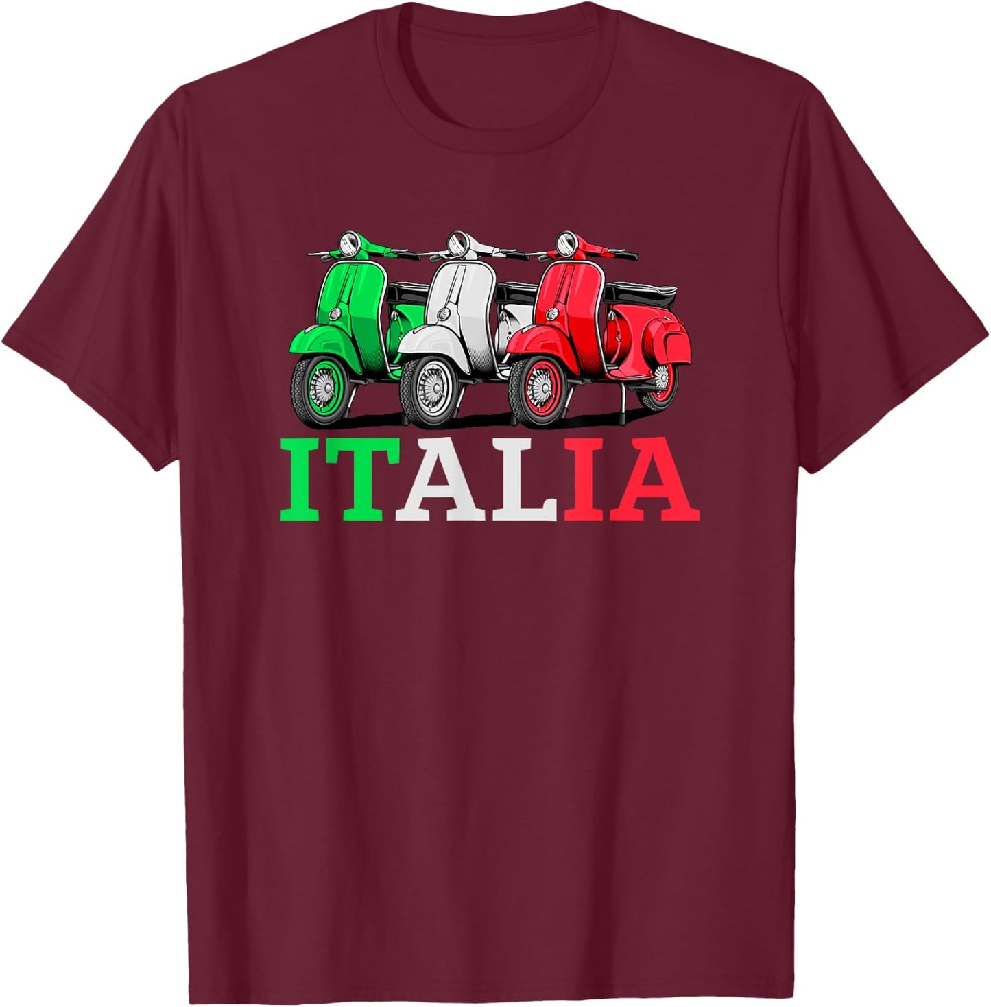 Italia Vintage Scooter Moped motorcycle biker gift T-Shirt - T-Shirt | Maroon