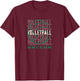 Volleyball Oregon Merch Oregon Volleyball - Black, -Adults, Small, Short Sleeve, Classic Fit, , Modern Graphic, Christmas, Graphic, Volleyball, Cotton Blend T-Shirt - T-Shirt | Maroon