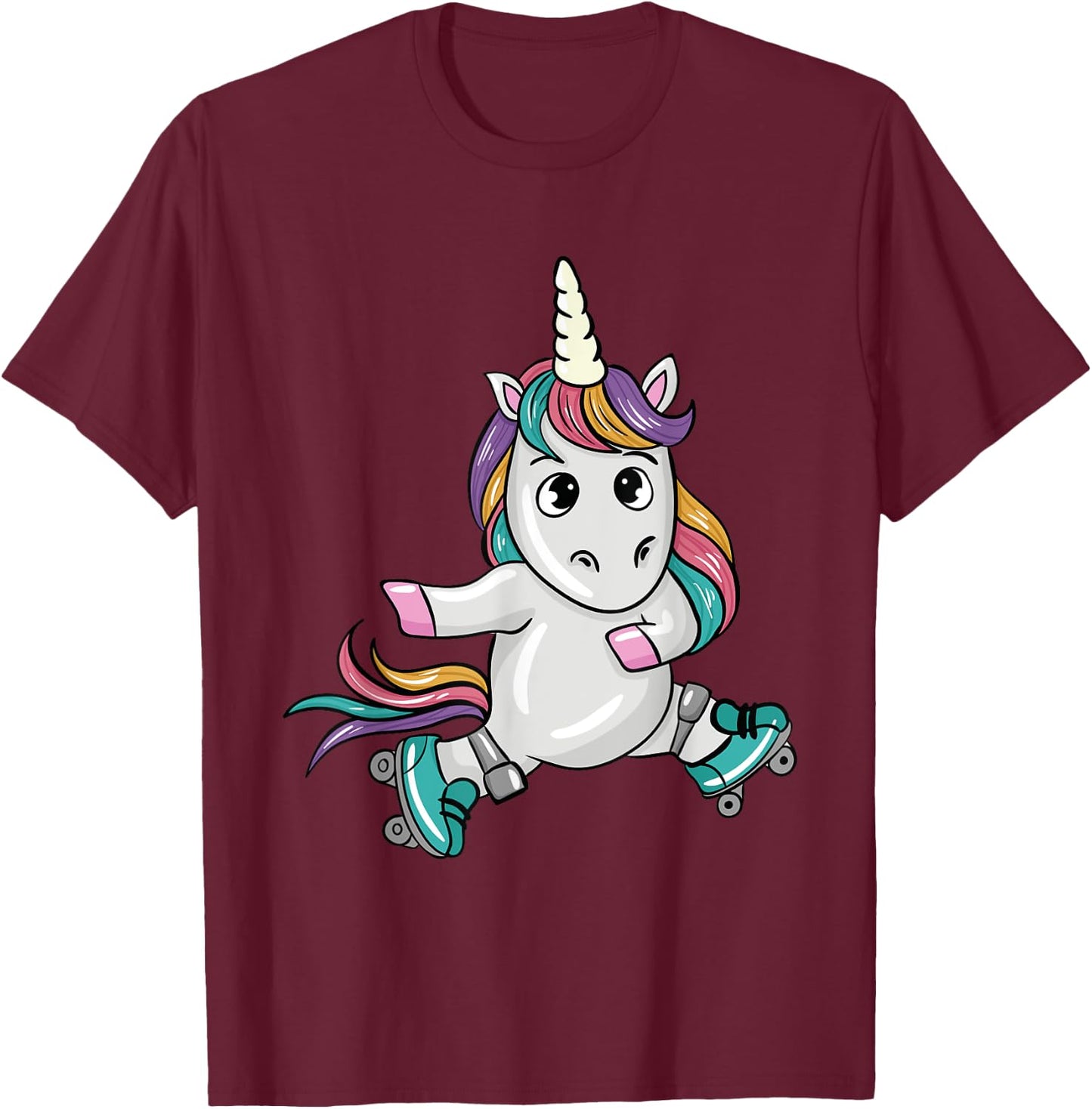 Unicorn Roller Skates Lover Gifts Roller Skating Lover Gift T-Shirt - T-Shirt | Maroon