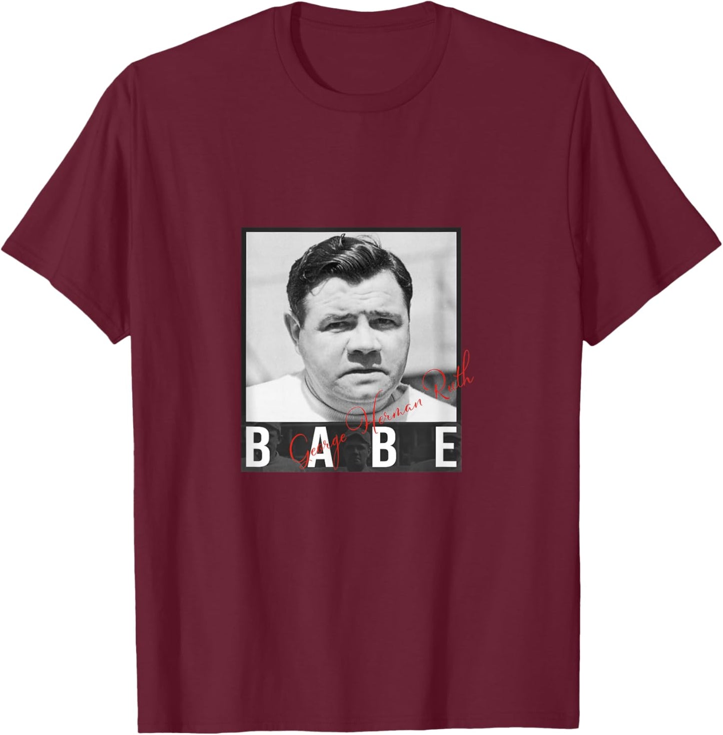Baseball_Babe Ruth_001 T-Shirt - T-Shirt | Maroon