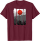 Japanese Sunrise Art Nature Japan Holiday T-Shirt - T-Shirt | Maroon