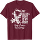 My Sister’s Fight Is My Fight Lung Cancer Awareness T-Shirt - T-Shirt | Maroon