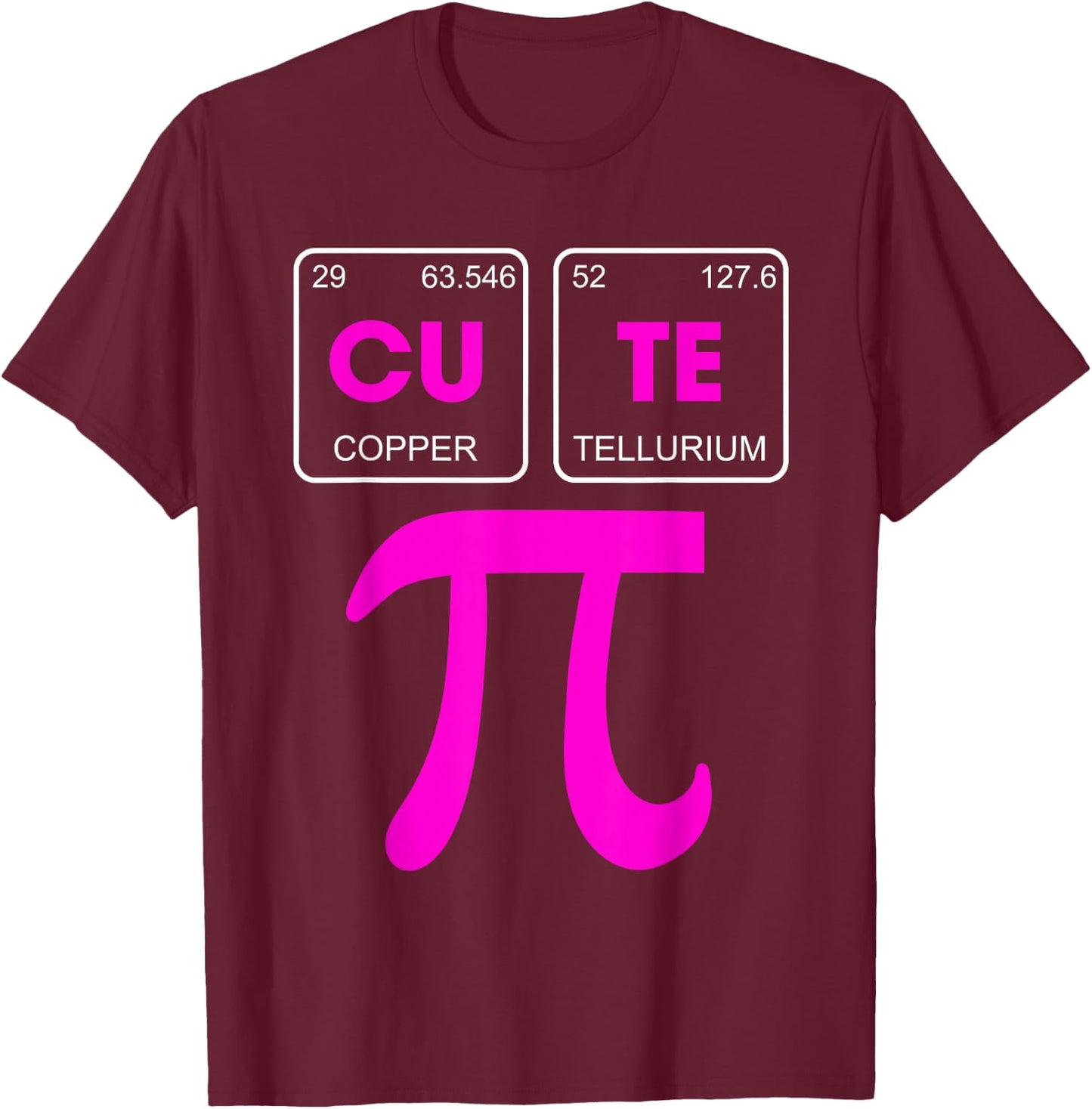 Funny Pi Day 3.14 Pi Math Science Periodic Table Pun Teacher T-Shirt - T-Shirt | Maroon