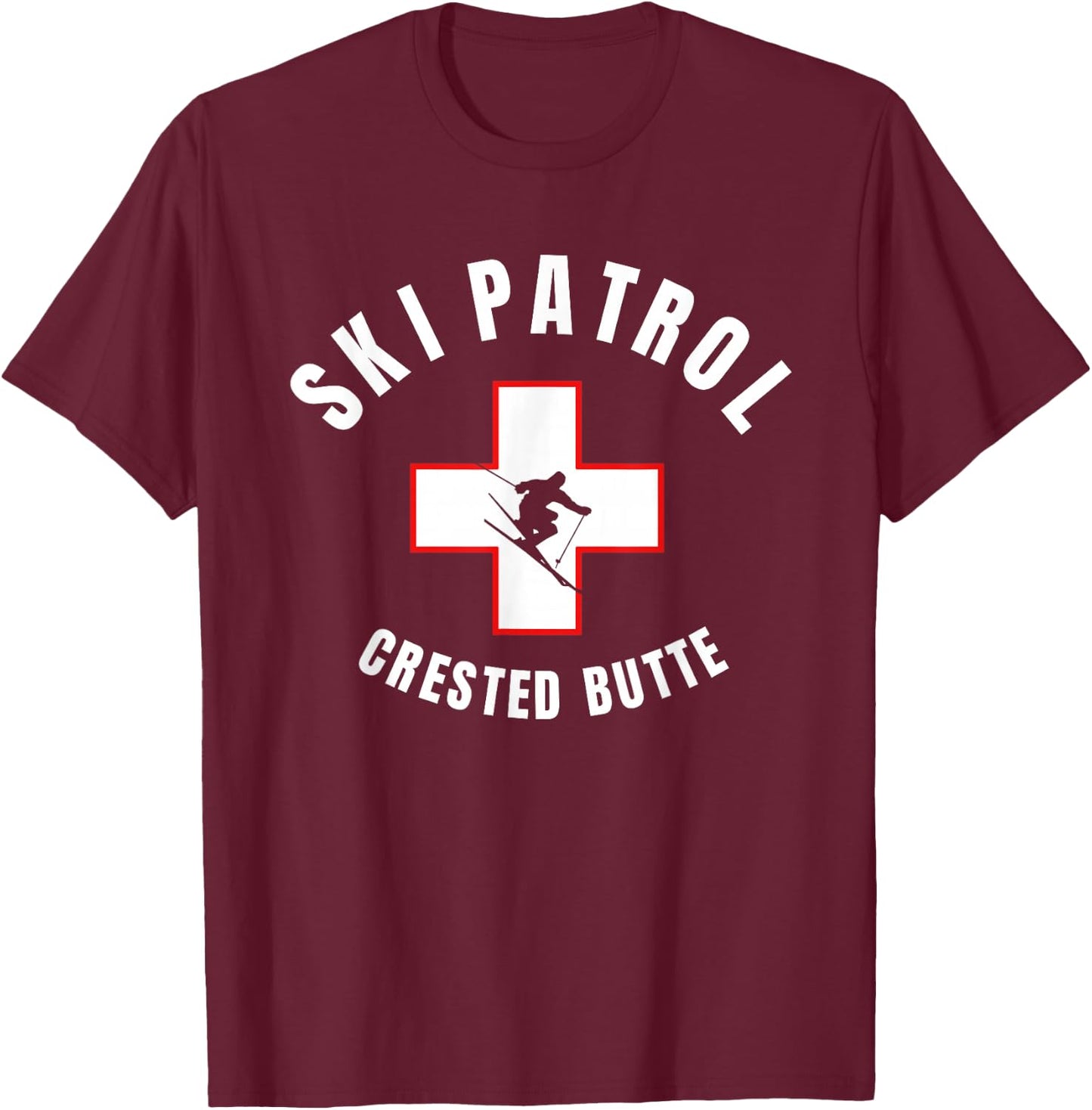 Crested Butte Colorado Ski Patrol T-Shirt - T-Shirt | Maroon