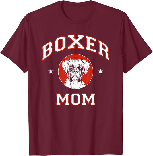 Boxer Mom Dog Mother Men Women Girls Kids T-Shirt - T-Shirt | Maroon