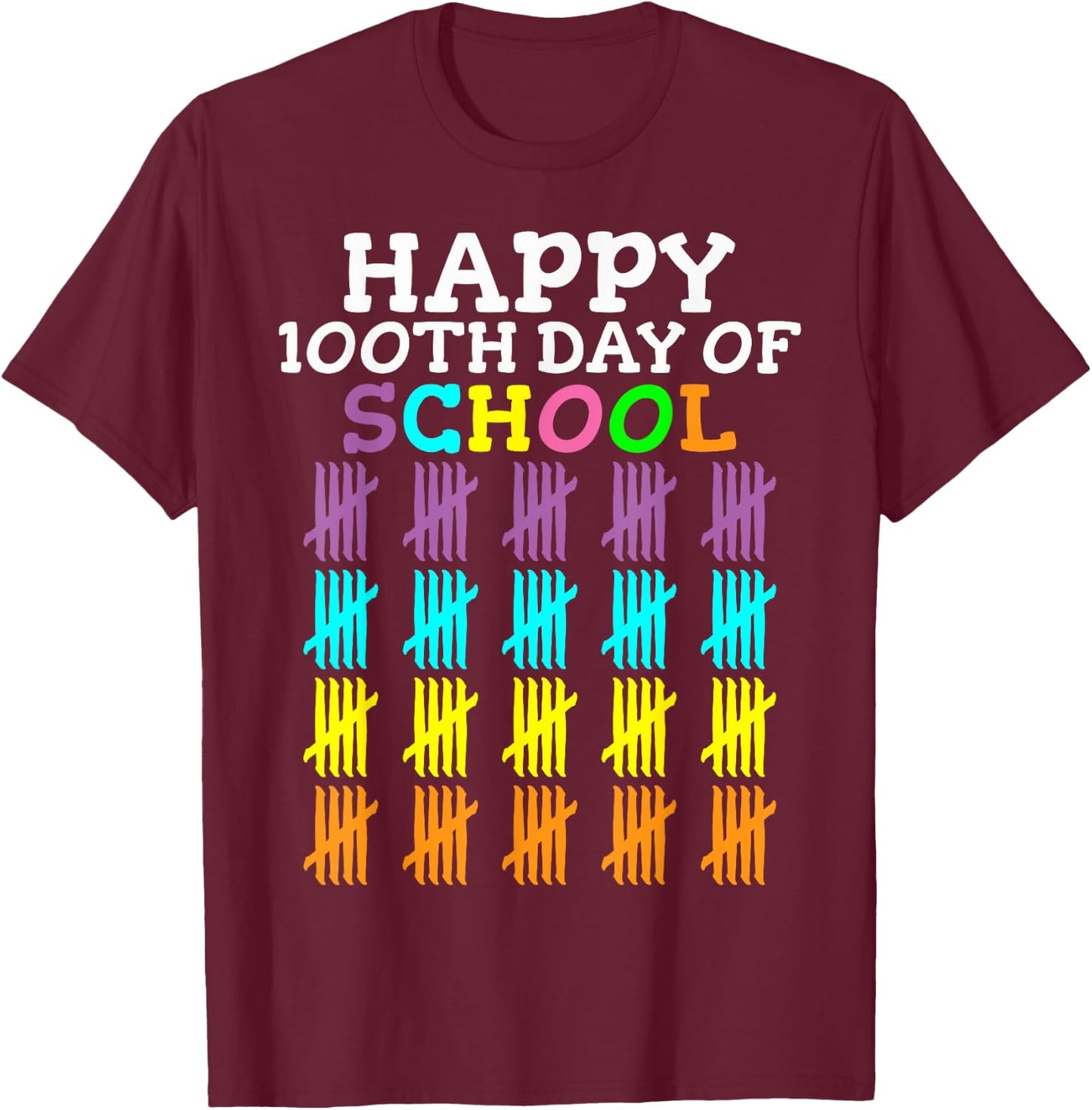 100 Days Of School Student Teacher T-Shirt - T-Shirt | Maroon