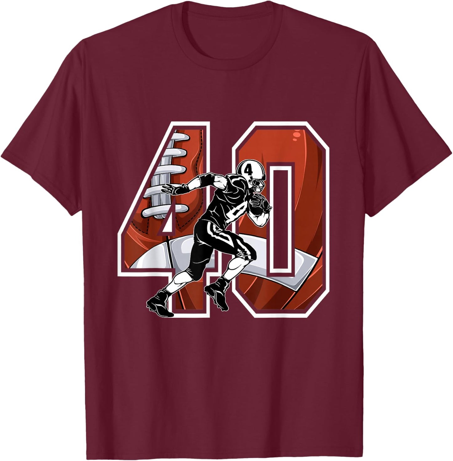 I'm 40 Years Old Football Player 40th Birthday Party Boys T-Shirt - T-Shirt | Maroon