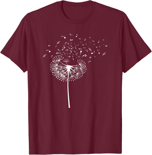 Dandelion Music Notes Orchestra Member T-Shirt - T-Shirt | Maroon