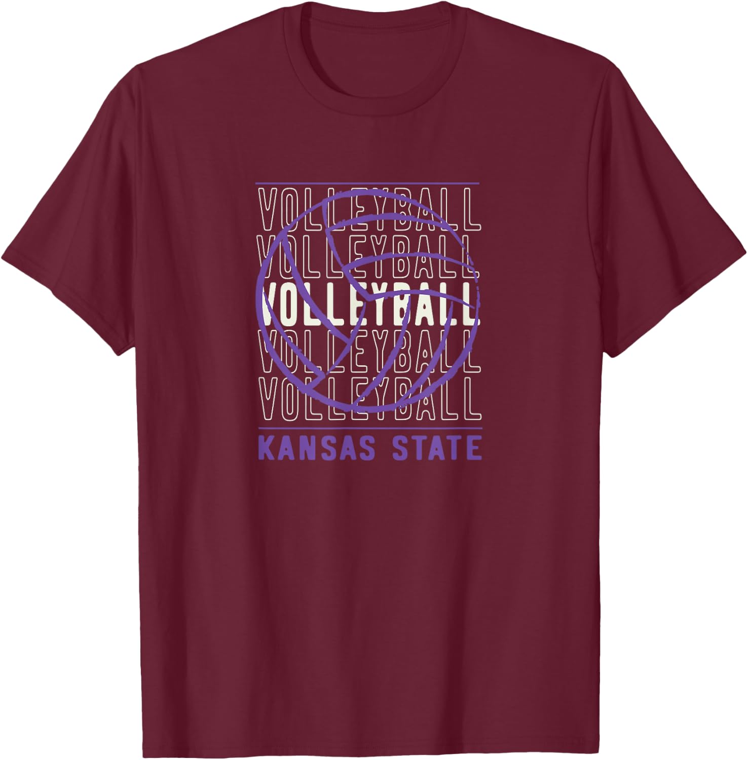 Volleyball Kansas State T-Shirt - T-Shirt | Maroon