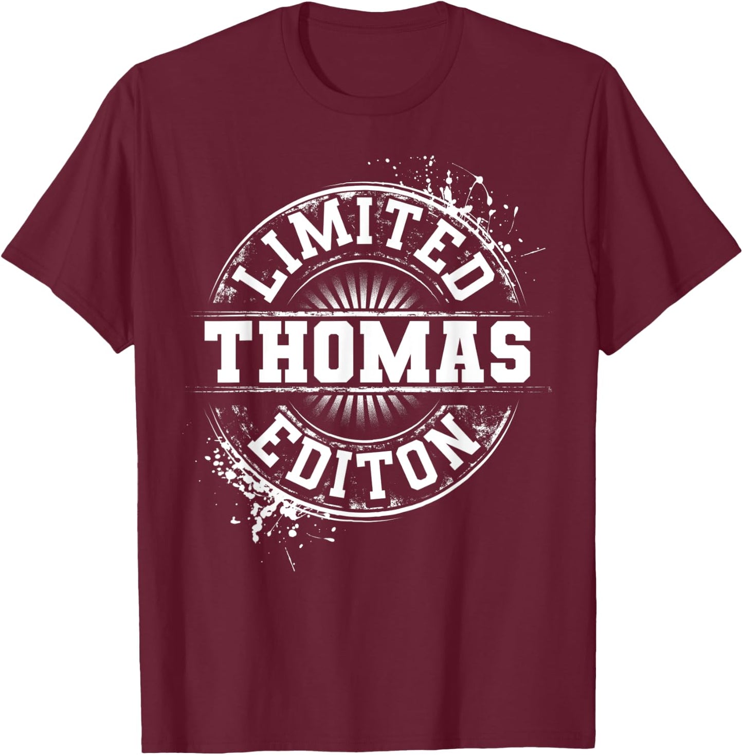 THOMAS Funny Surname Family Tree Birthday Reunion Gift T-Shirt - T-Shirt | Maroon