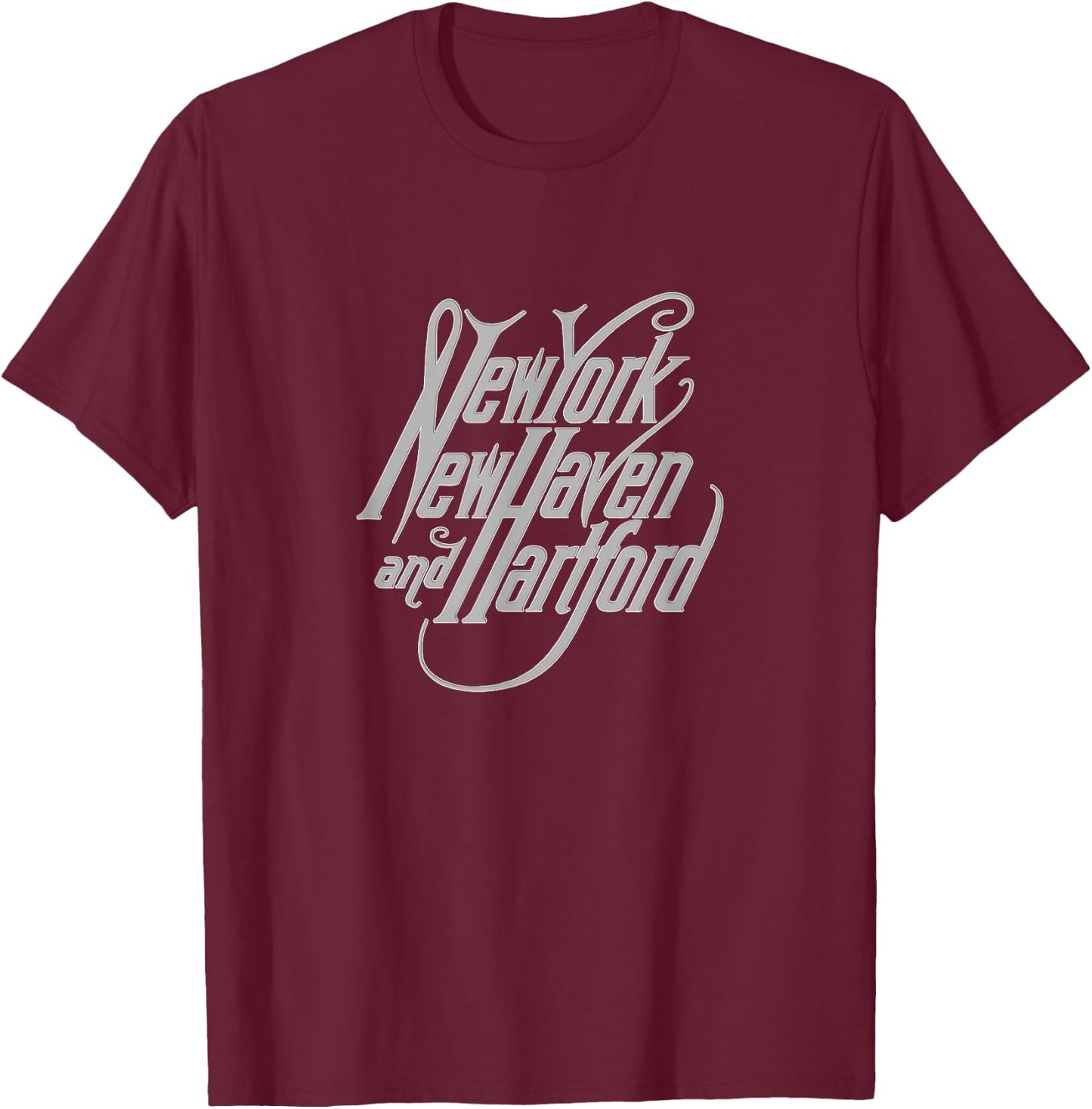 Vintage New York, New Haven and Hartford Railroad T-Shirt - T-Shirt | Maroon