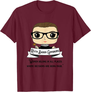 Cute RBG Ruth Bader Ginsburg - Be Independent T-Shirt - T-Shirt | Maroon