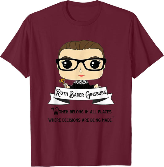 Cute RBG Ruth Bader Ginsburg - Be Independent T-Shirt - T-Shirt | Maroon
