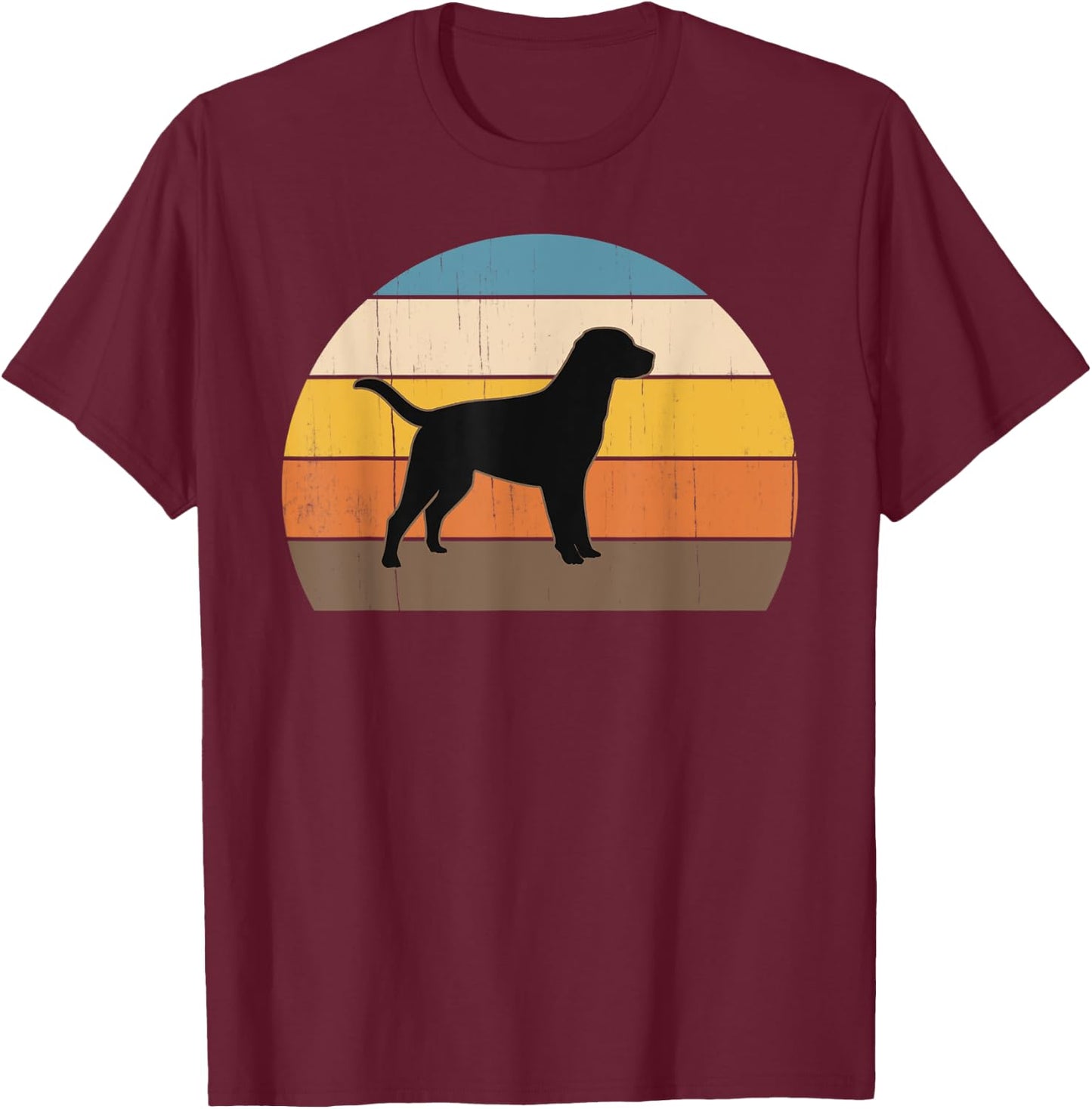 Cool Retro Sunset Labradors Great Labrador Owner / Lover T-Shirt - T-Shirt | Maroon