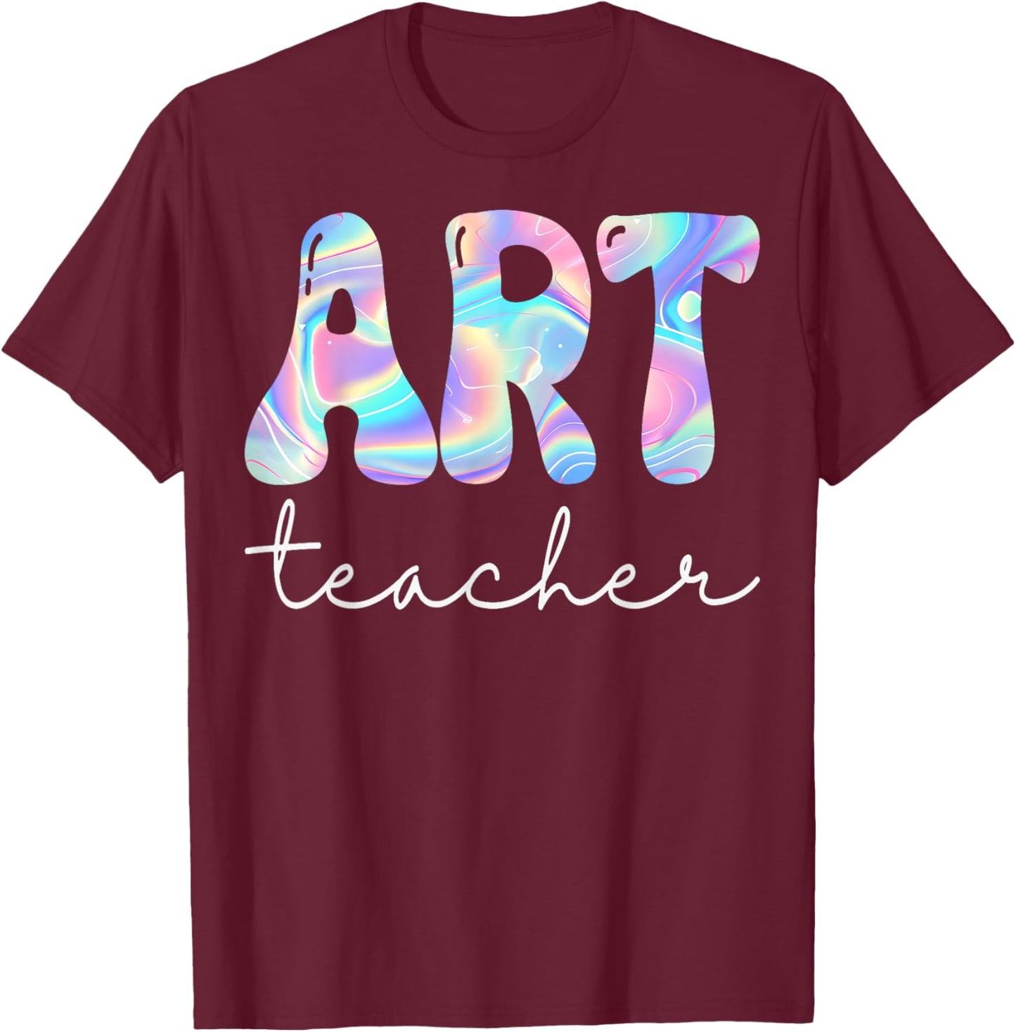 Art Teacher Groovy Back to School Cute Teachers Women Girl T-Shirt - T-Shirt | Maroon