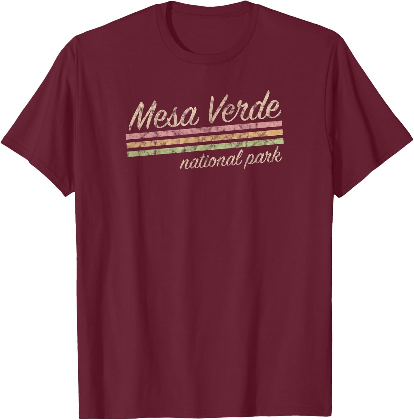 Mesa Verde National Park Retro Vintage T-Shirt - T-Shirt | Maroon
