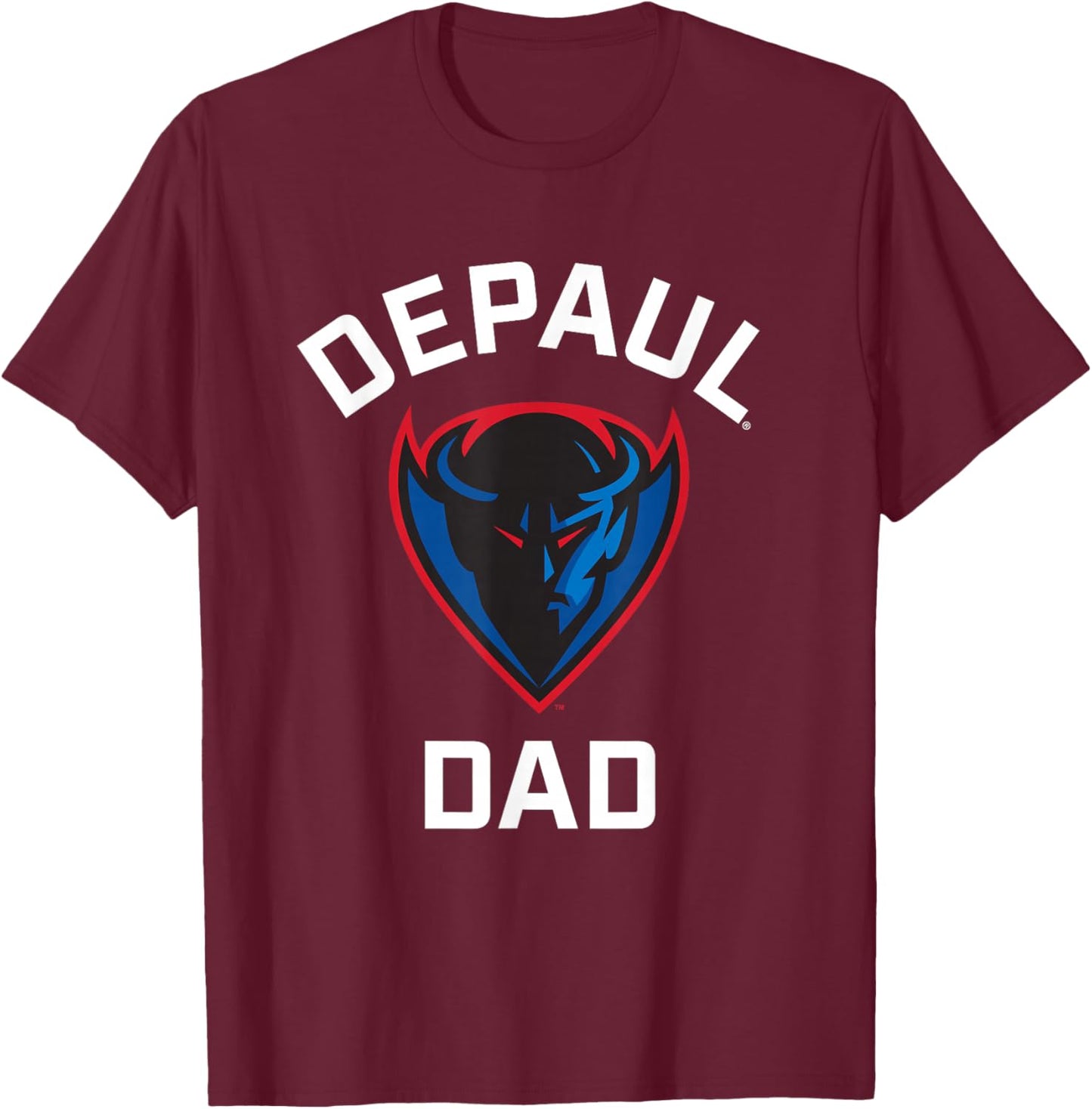 DePaul University Blue Demons Arched Dad T-Shirt - T-Shirt | Maroon