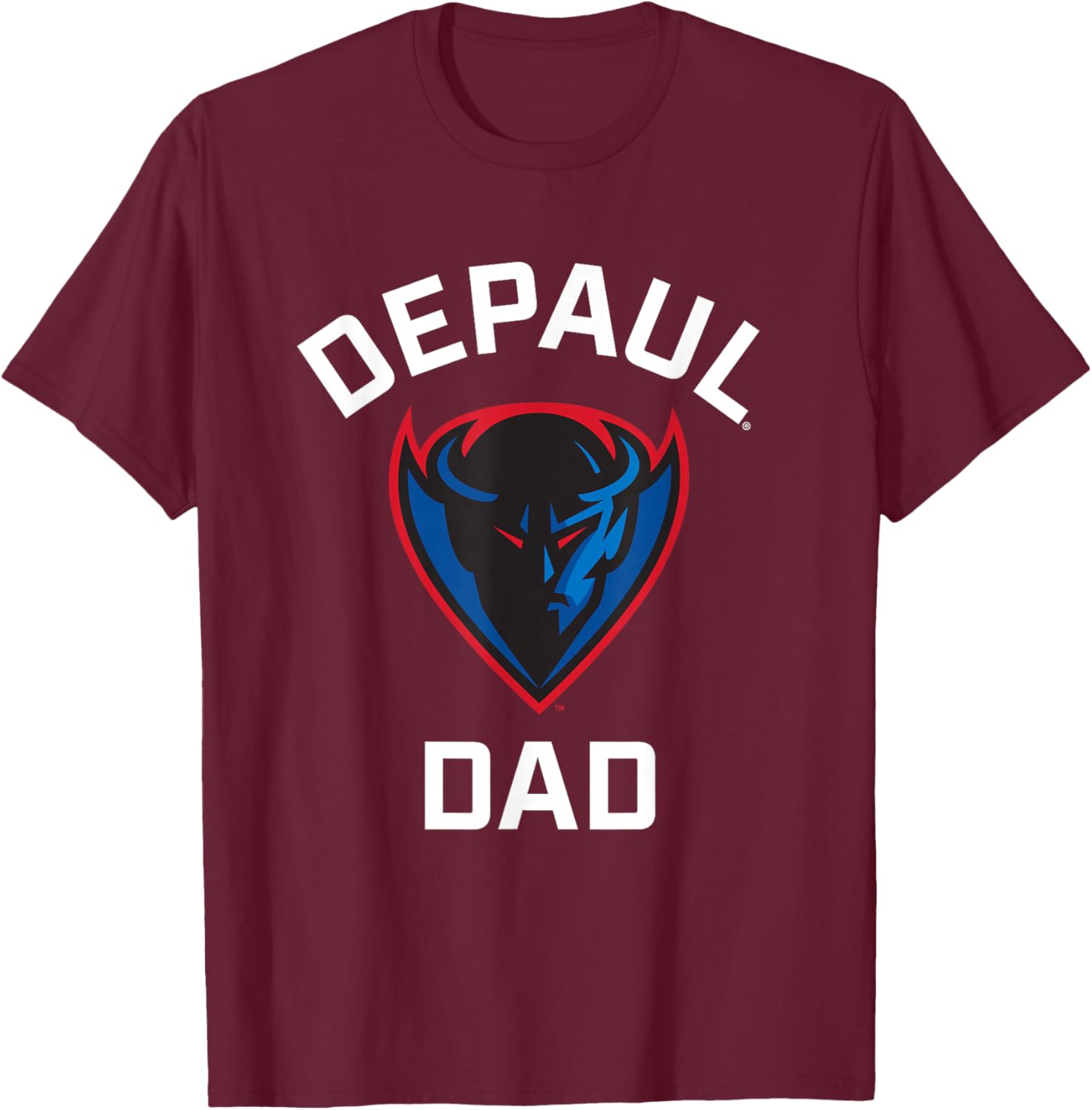 DePaul University Blue Demons Arched Dad T-Shirt - T-Shirt | Maroon