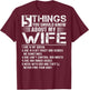 5 Things You Should Know About My Wife (On Back) husband T-Shirt - T-Shirt | Maroon