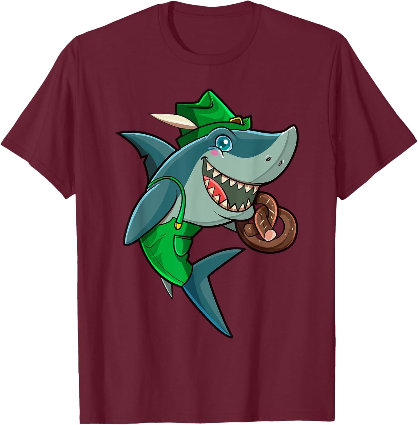 Oktoberfest German Funny Octoberfest Shark Men Boys Kids T-Shirt - T-Shirt | Maroon