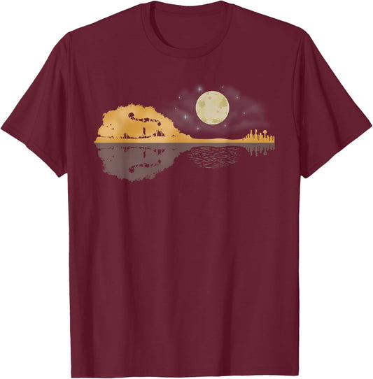 Mandolin Shirt Men Country Music Moon Bluegrass T-Shirt - T-Shirt | Maroon