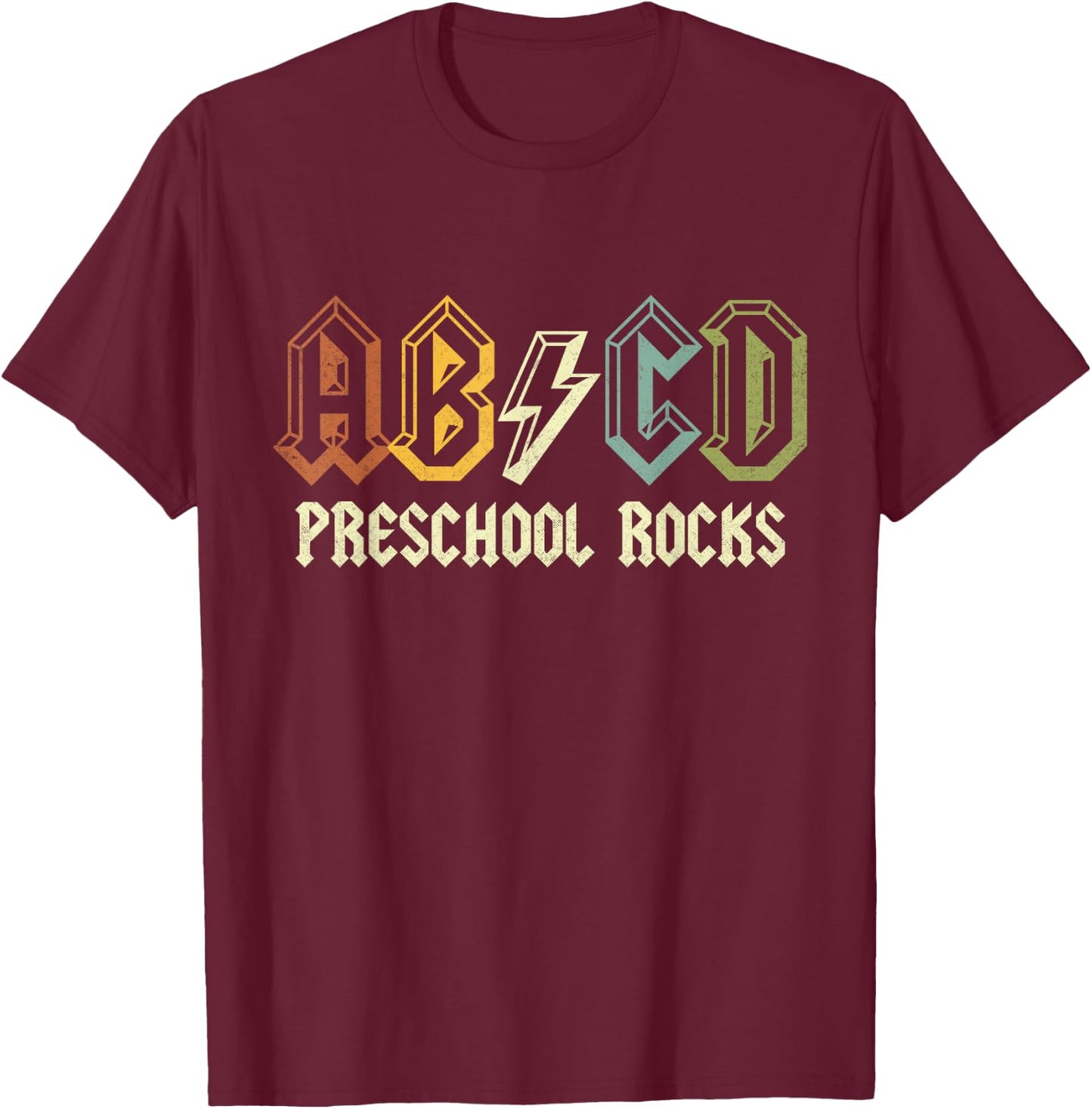 ABCD Rocks Back To School Preschool Rocks Funny Teacher T-Shirt - T-Shirt | Maroon