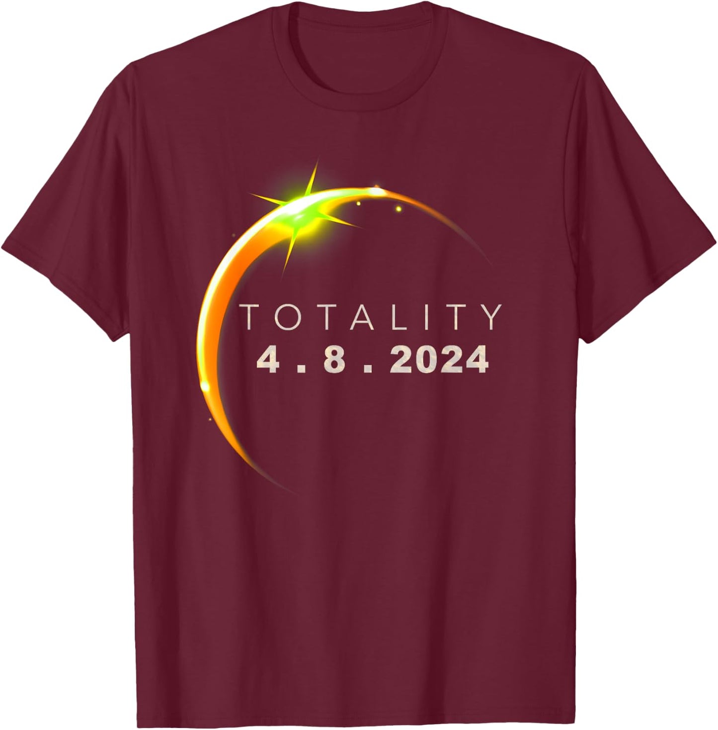 Total Solar 2024 Eclipse T-Shirt - T-Shirt | Maroon