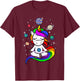 Meditating Unicorn | Buddhist Yoga Meditation Galaxy Space T-Shirt - T-Shirt | Maroon