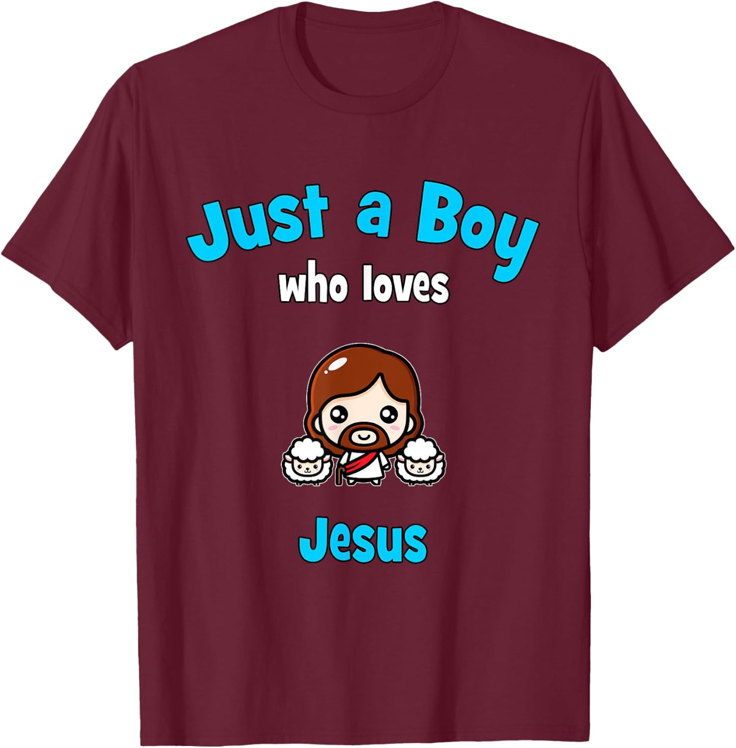 Jesus Shirt for Boys | Kids Jesus T-Shirt - T-Shirt | Maroon