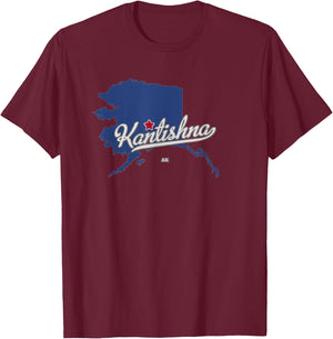 Kantishna Alaska AK Map T-Shirt - T-Shirt | Maroon