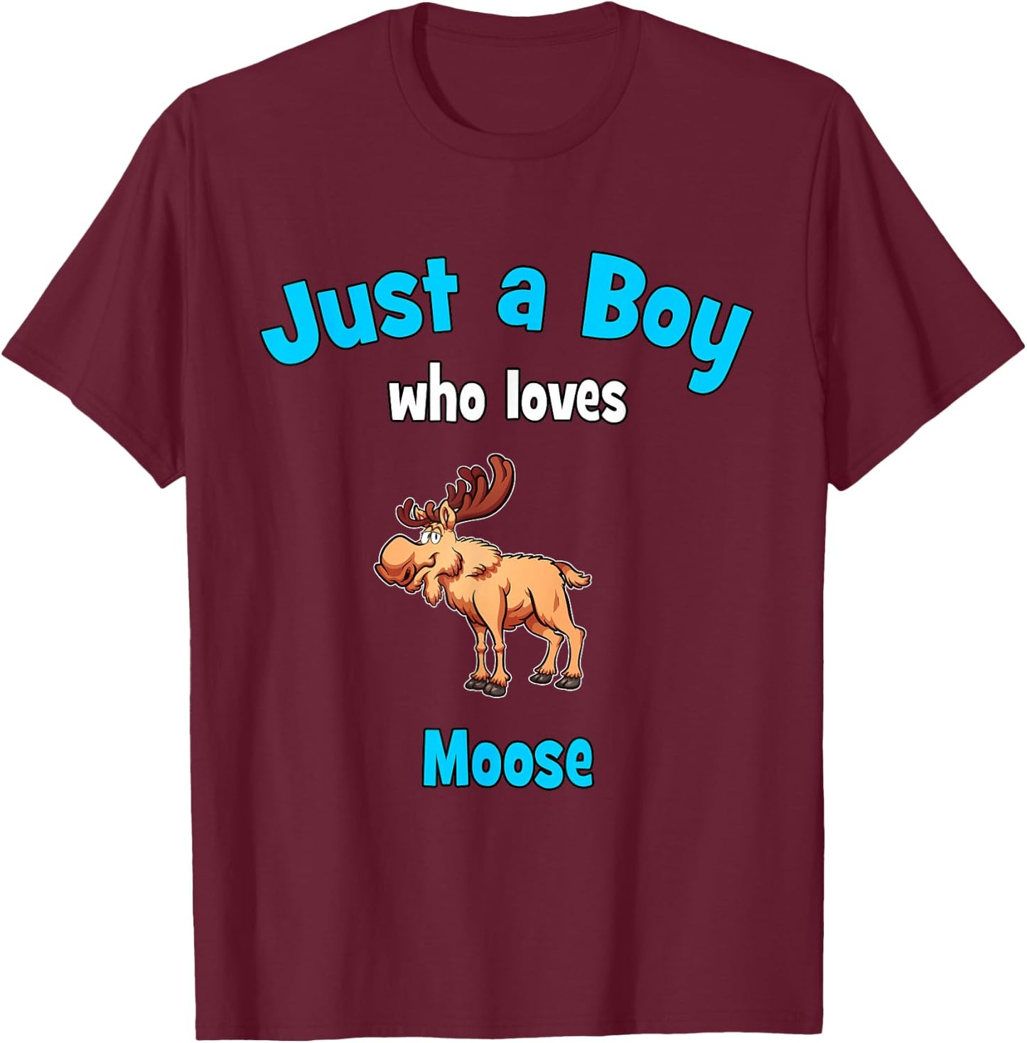 Moose Shirt for Boys | Children's Elk T-Shirt - T-Shirt | Maroon