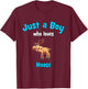 Moose Shirt for Boys | Children's Elk T-Shirt - T-Shirt | Maroon