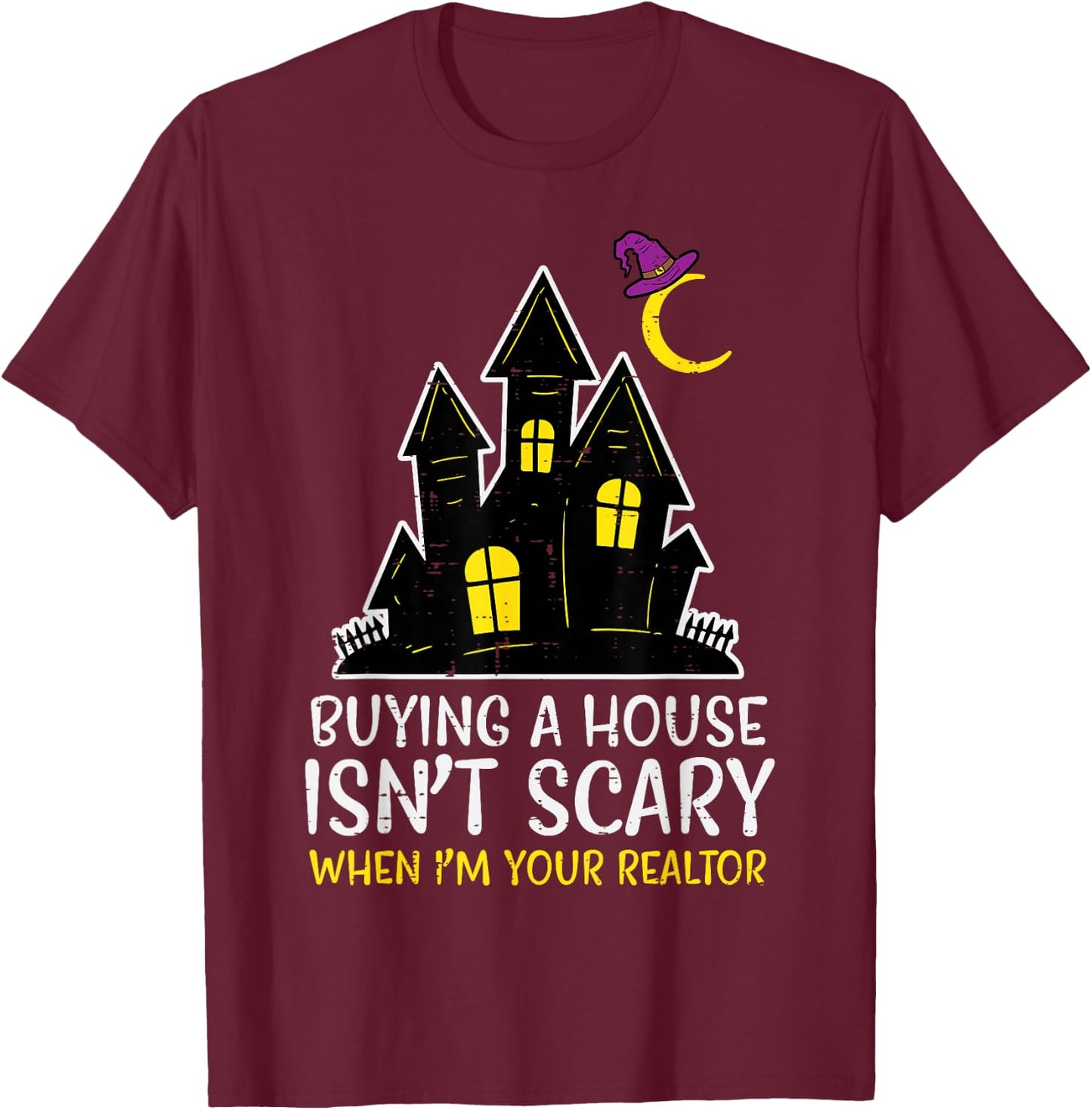 Halloween Realtor Buying House Isnt Scary Costume Women Men T-Shirt - T-Shirt | Maroon