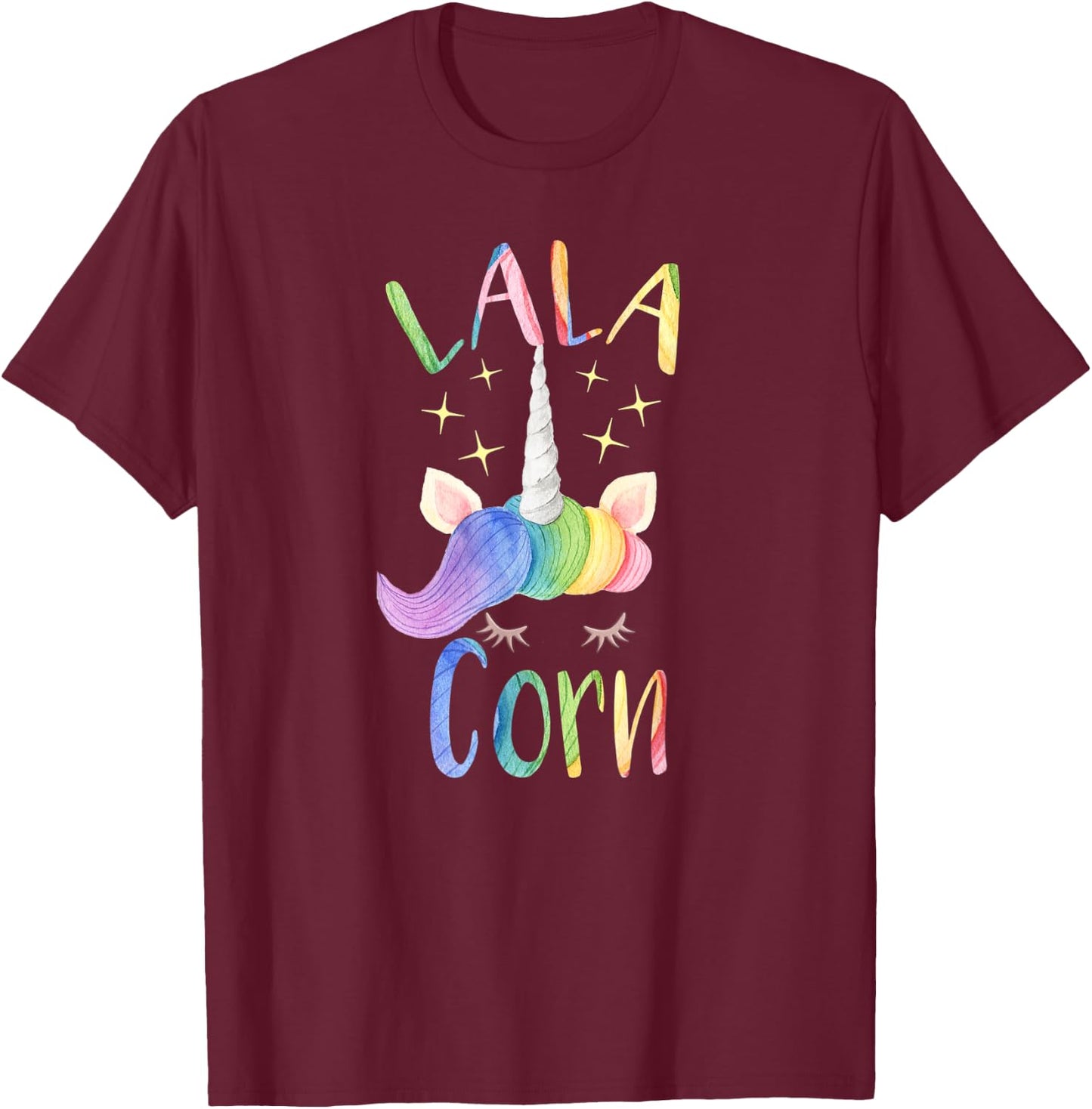Lala Corn Funny Lala Grandma Unicorn Lover T-Shirt - T-Shirt | Maroon