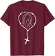 Rosary Virgin Mary God Jesus Faith Religious Catholic Gift T-Shirt - T-Shirt | Maroon
