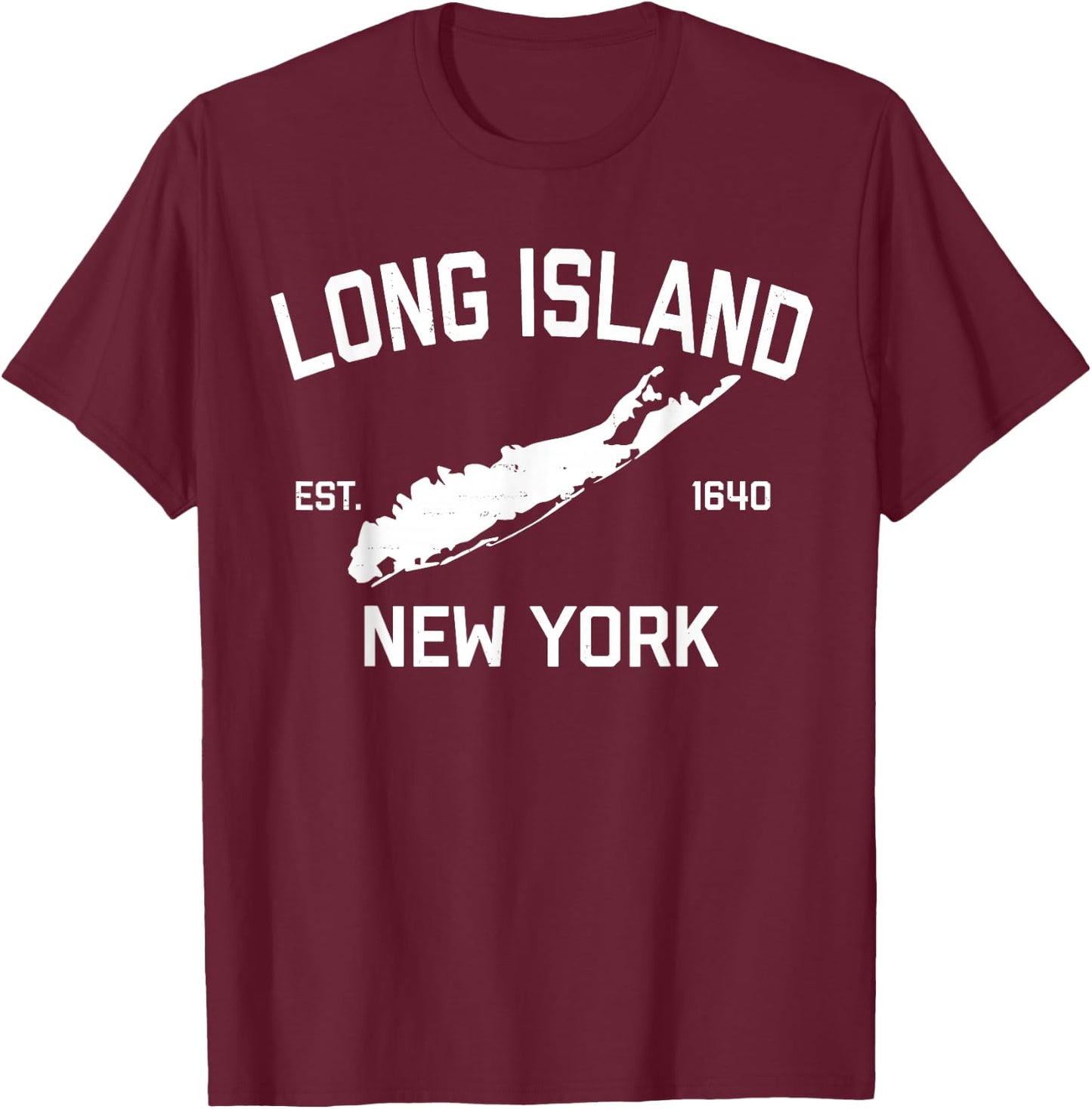 Long Island NY Souvenir Native Long Islander Map NYC T-Shirt - T-Shirt | Maroon