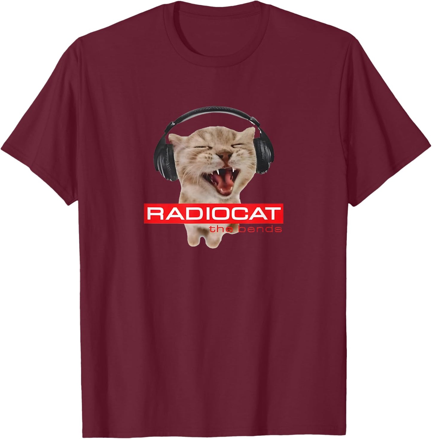 Kitten Headphones Cat Tech House Music Funny Cat Lover Women T-Shirt - T-Shirt | Maroon
