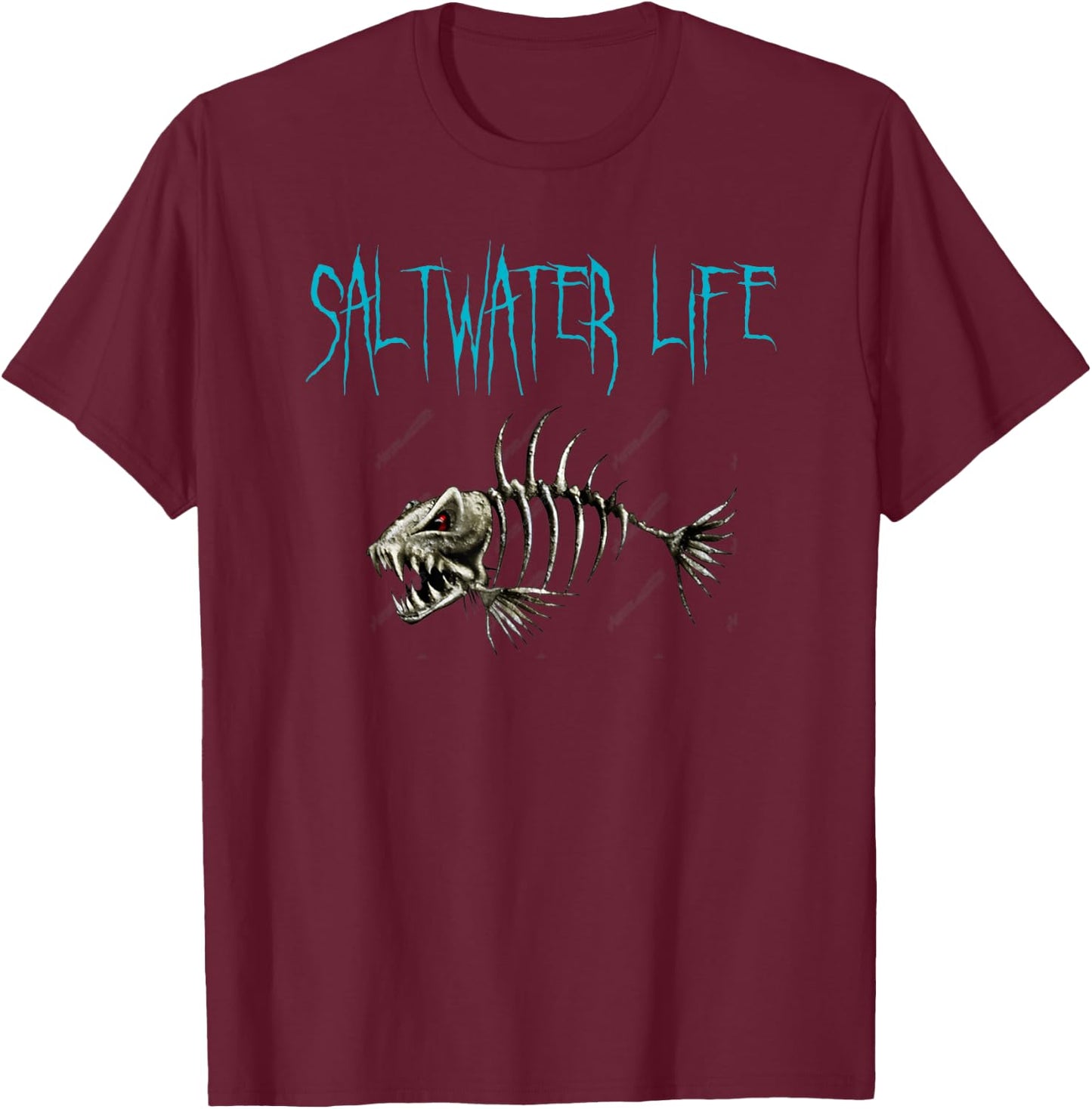 Saltwater Life Fishing Shirt Gift T-Shirt - T-Shirt | Maroon