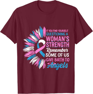 Pregnancy Infant Loss Awareness Strength Mommy of Angel T-Shirt - T-Shirt | Maroon