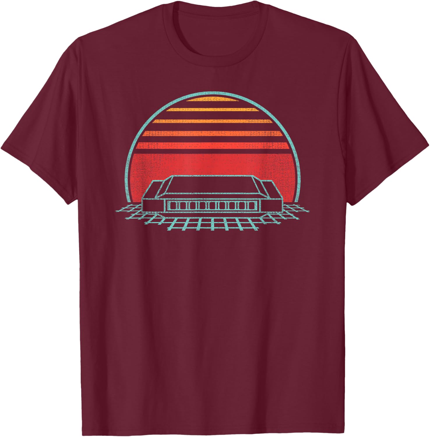 Harmonica Mouth Organ Retro 80s Style T-Shirt - T-Shirt | Maroon