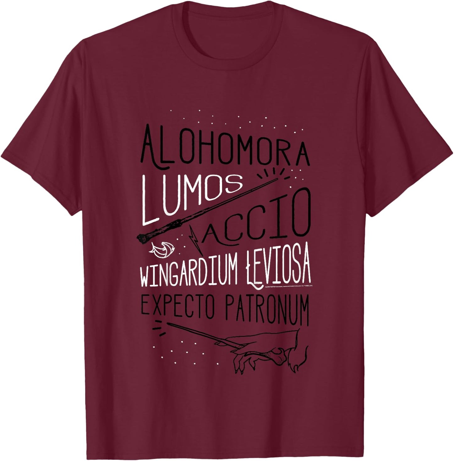 Kids Harry Potter Spell Stack T-Shirt - T-Shirt | Maroon