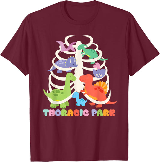 Funny Thoracic Park Dinosaur Nurse Squad Nursing Students T-Shirt - T-Shirt | Maroon