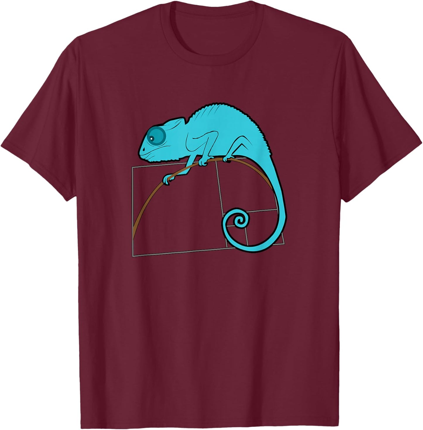 Fibonacci Chameleon Golden Ratio T-Shirt - T-Shirt | Maroon