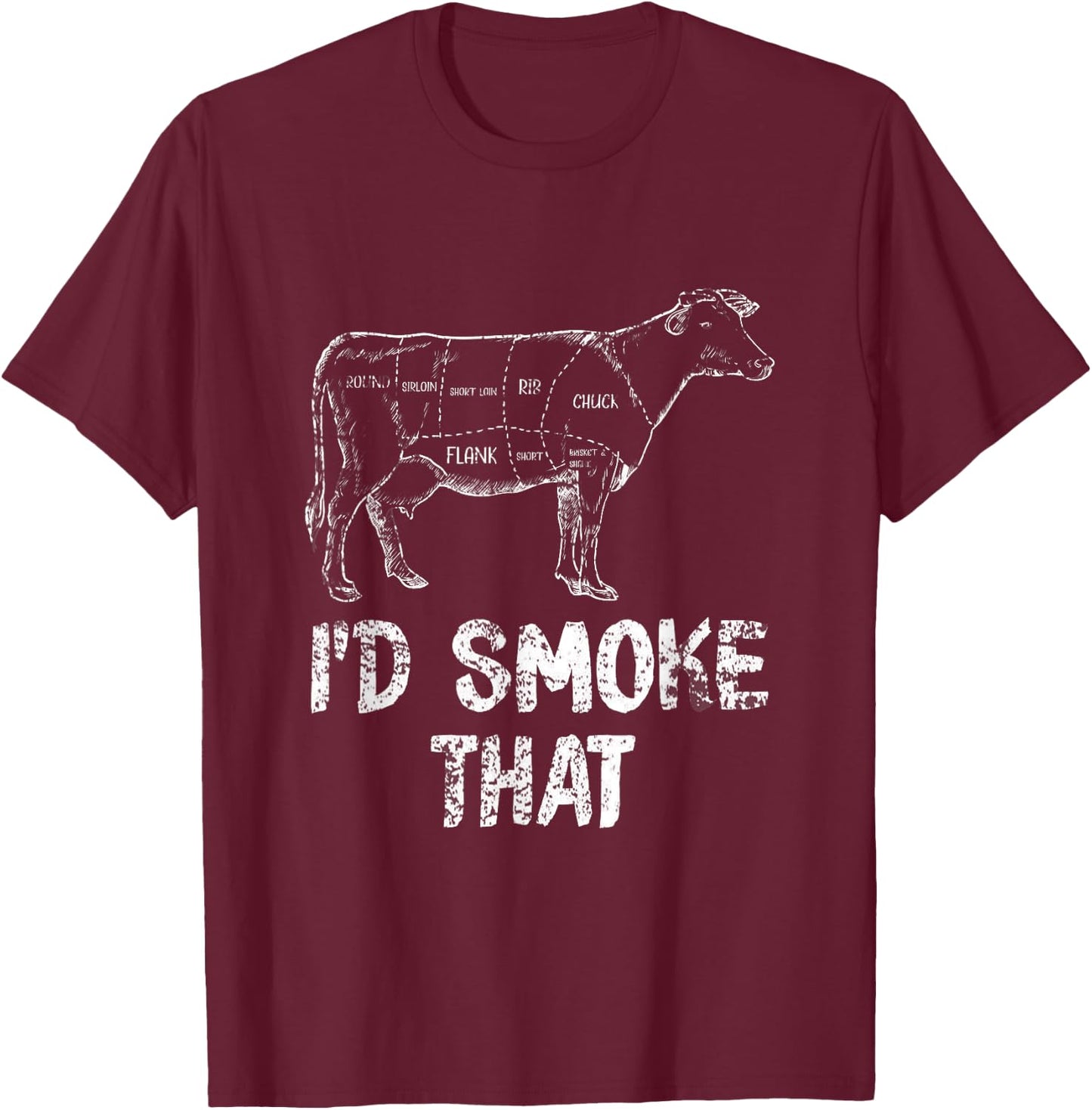 Id Smoke That BBQ T-Shirt - T-Shirt | Maroon