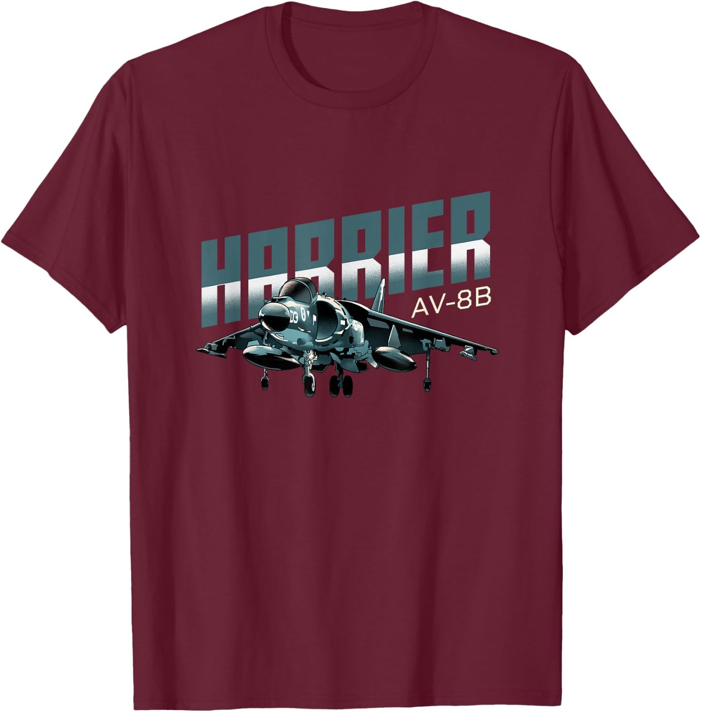 Harrier Jump Jet Military Fighter Aircraft T-Shirt - T-Shirt | Maroon