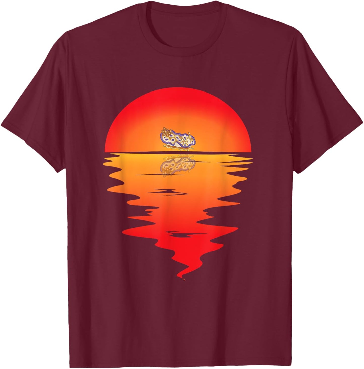 Nudibranch Sunset Mollusk Biologist Sea Slug Aquarist Marine T-Shirt - T-Shirt | Maroon