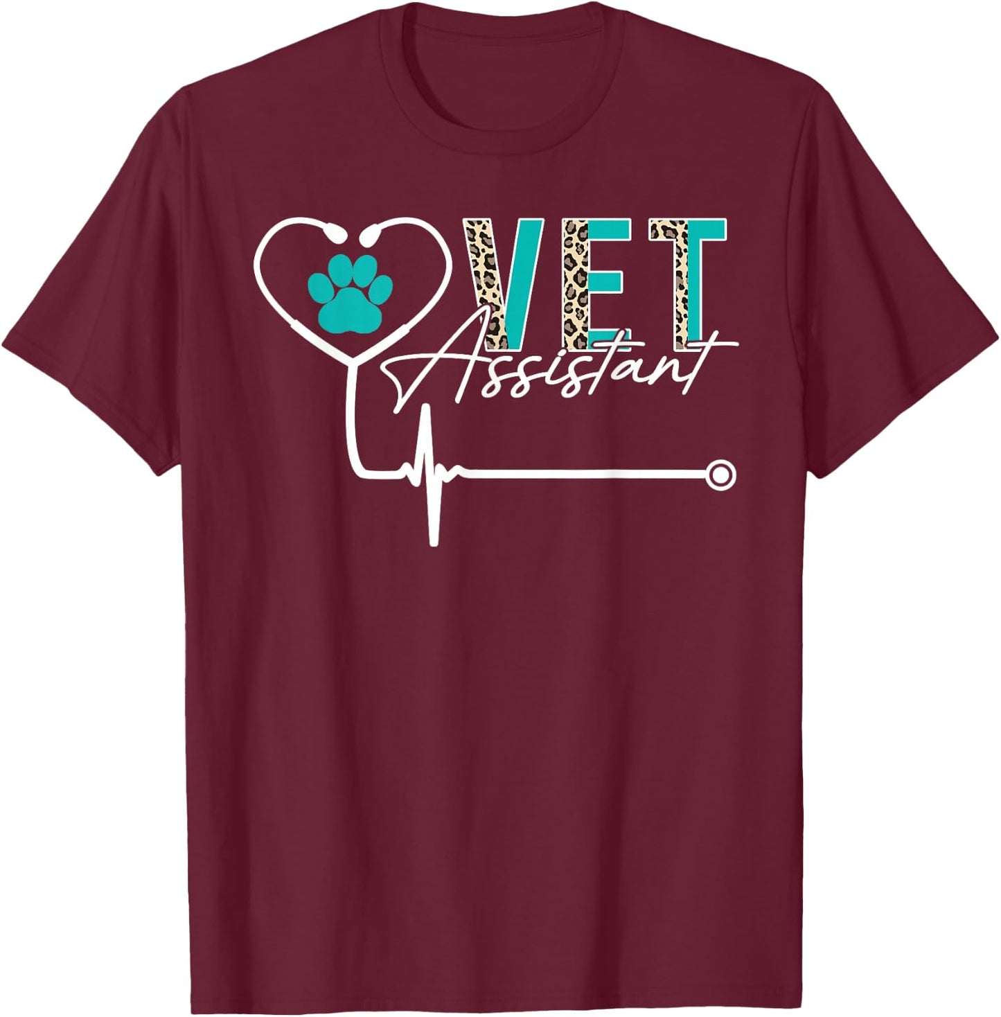 Veterinary Assistant Funny Vet Assistant T-Shirt - T-Shirt | Maroon