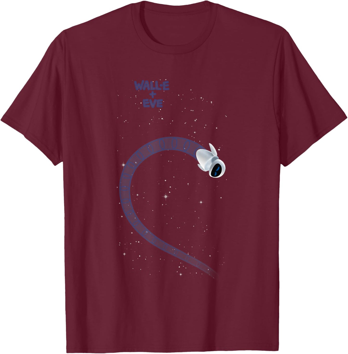Disney Pixar Wall-E + EVE Right Half Heart Couples T-Shirt - T-Shirt | Maroon