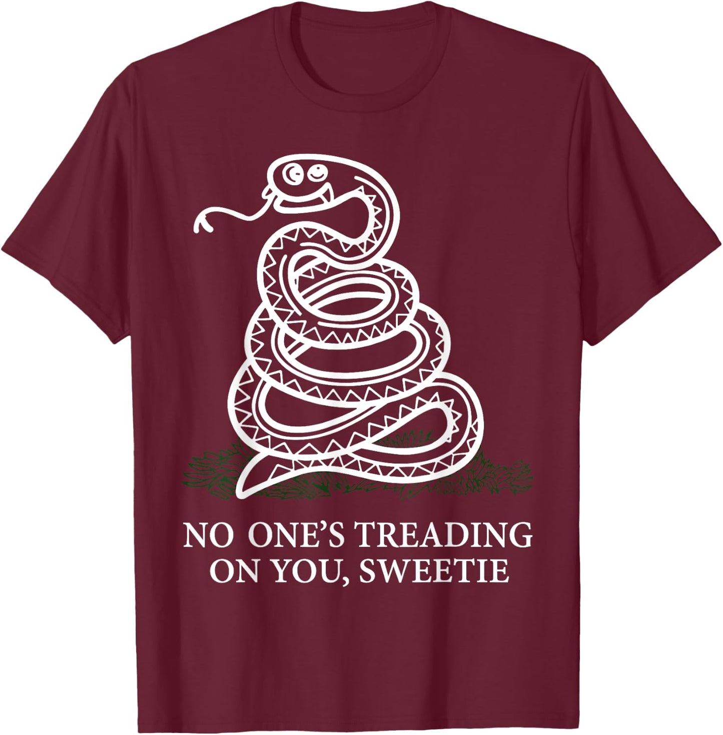 No One's Treading On You, Sweetie Snake T-Shirt - T-Shirt | Maroon