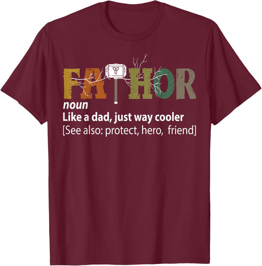 Men's Fathor Thor Father's Day & Men's Day Gift Dad T-Shirt - T-Shirt | Maroon